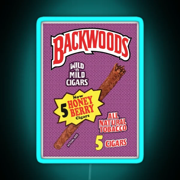 Backwoods Honey Berry Cigar Leafs RGB Neon Sign