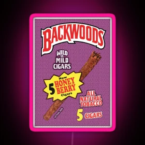 Backwoods Honey Berry Cigar Leafs RGB Neon Sign