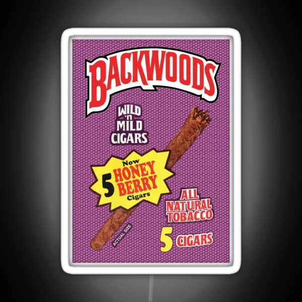 Backwoods Honey Berry Cigar Leafs RGB Neon Sign