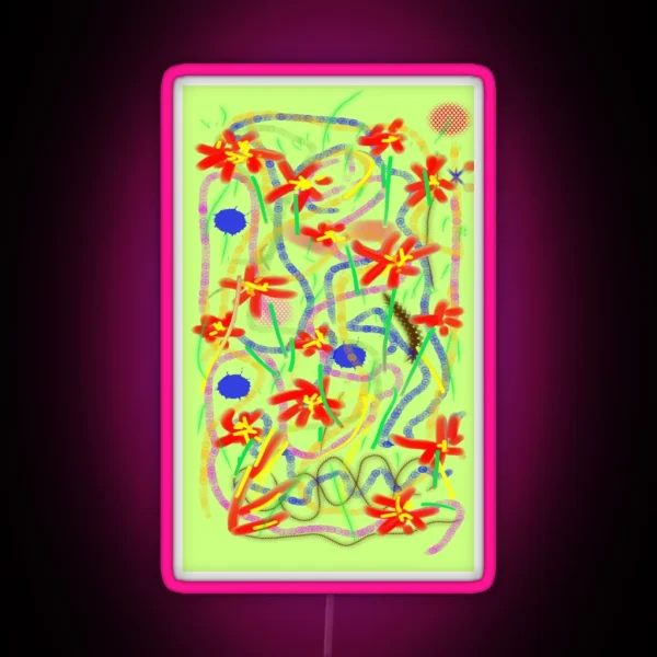 Backyard Summer Blooms RGB Neon Sign