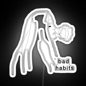 Bad Habits Nun Smoking RGB Neon Sign