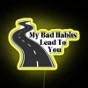 RGB LED Neon Sign with Customizable Bad Habits Personalized Lighting