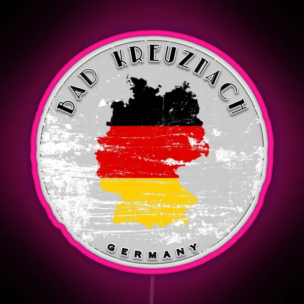 Bad Kreuznach Germany Flag Worn RGB Neon Sign