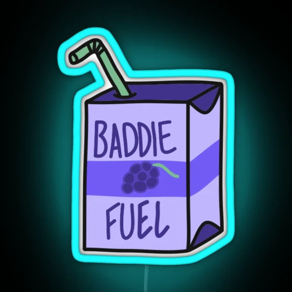 Baddie Fuel Purple Juice Box RGB Neon Sign