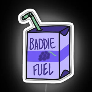 Baddie Fuel Purple Juice Box RGB Neon Sign