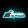 RGB Neon Sign Featuring Cartoon Badger Watching Over Its Area