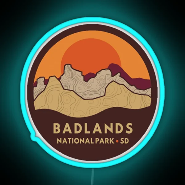 Badlands National Park RGB Neon Sign