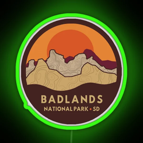 Badlands National Park RGB Neon Sign