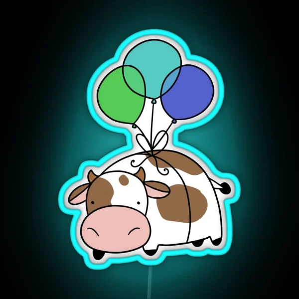 Balloon Cow RGB Neon Sign