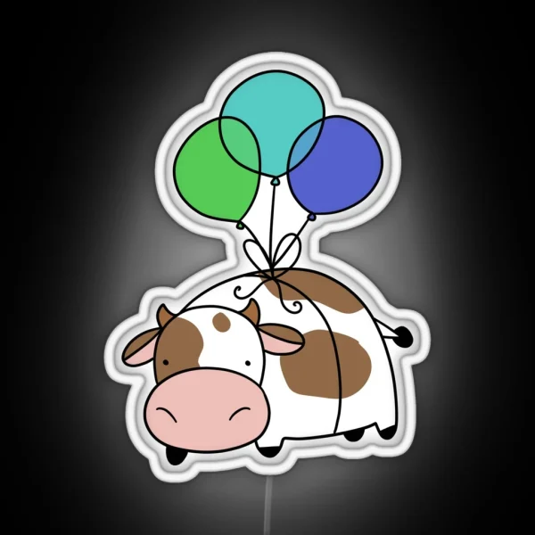 Balloon Cow RGB Neon Sign