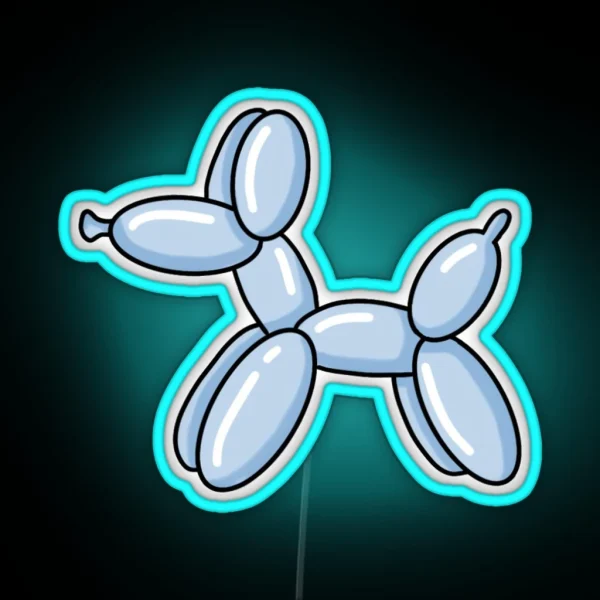 Balloon Dog Blue RGB Neon Sign