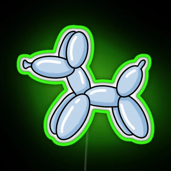Balloon Dog Blue RGB Neon Sign