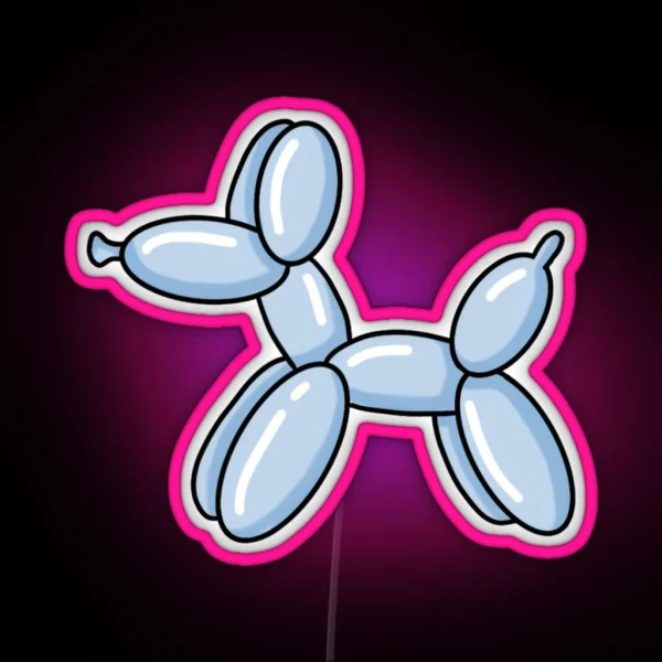 Balloon Dog Blue RGB Neon Sign