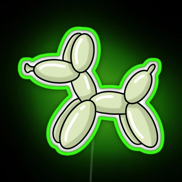 Balloon Dog Light Green RGB Neon Sign