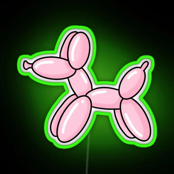 Balloon Dog Pink RGB Neon Sign