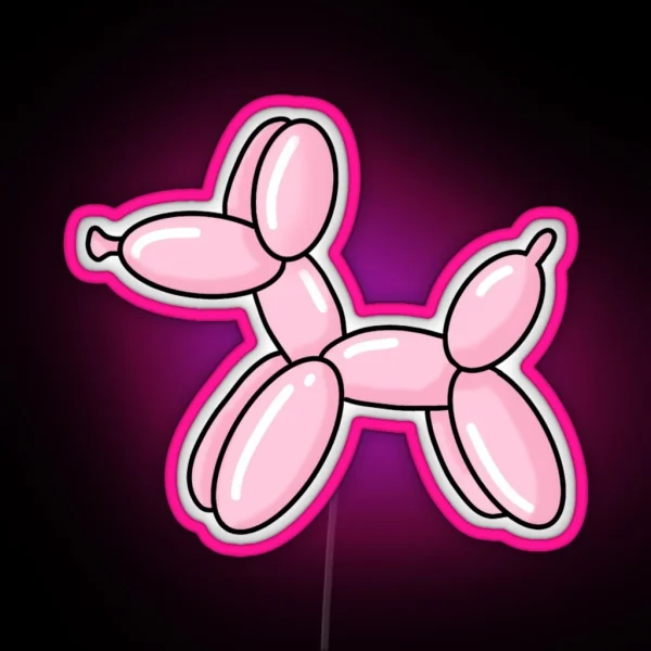Balloon Dog Pink RGB Neon Sign