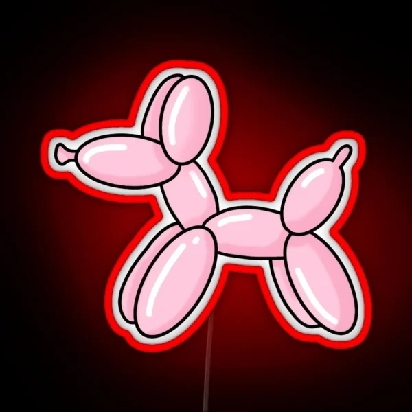 Balloon Dog Pink RGB Neon Sign