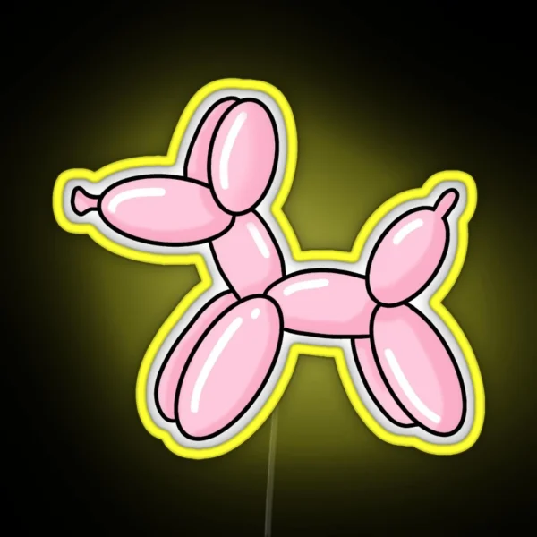Balloon Dog Pink RGB Neon Sign