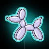 Vibrant purple RGB neon light decoration with cartoon balloon dog design