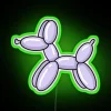 Vibrant Purple Neon RGB Balloon Dog Home Decor Accent Illuminator