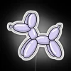 Glowing Purple Neon Sign Features Colorful Balloon Dog Design