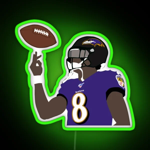 Baltimore Ravens Lamar Jackson RGB Neon Sign