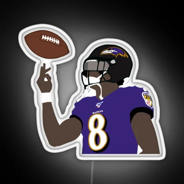 Baltimore Ravens Lamar Jackson RGB Neon Sign