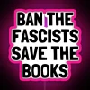 Anti-fascist book lover's vibrant RGB neon sign of defiance freedom.