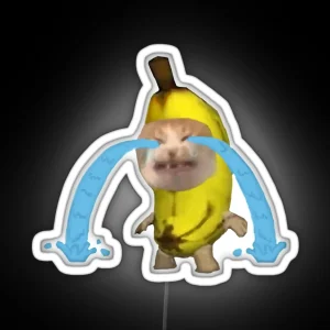 Banana Cat Crying Meme RGB Neon Sign