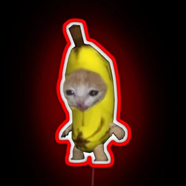 Banana Sad Cat RGB Neon Sign