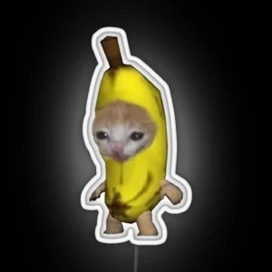 Banana Sad Cat RGB Neon Sign