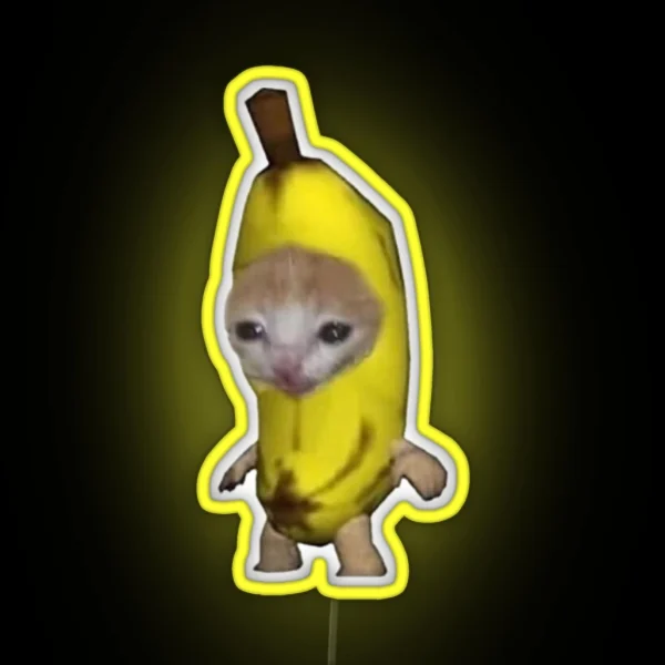 Banana Sad Cat RGB Neon Sign