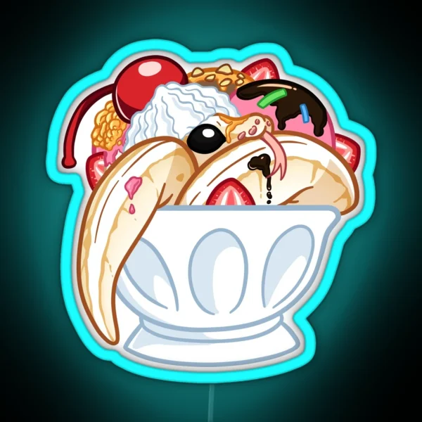 Banana Split Ball Python RGB Neon Sign