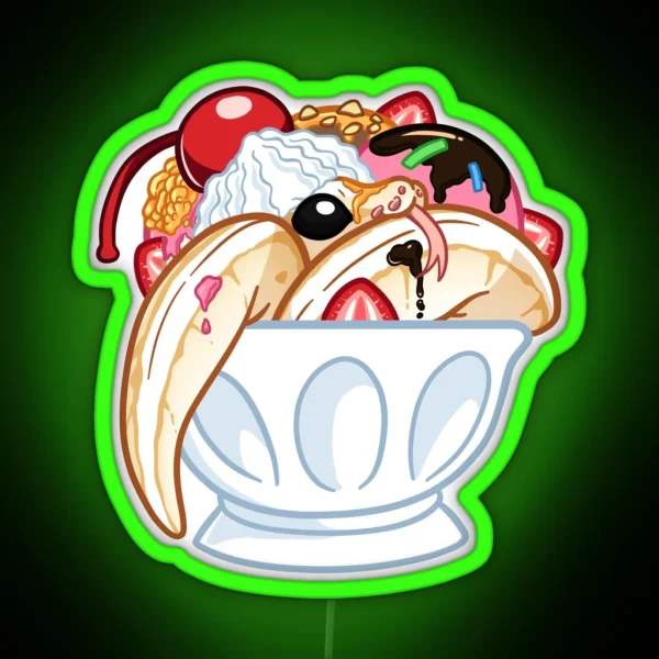 Banana Split Ball Python RGB Neon Sign