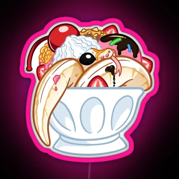 Banana Split Ball Python RGB Neon Sign