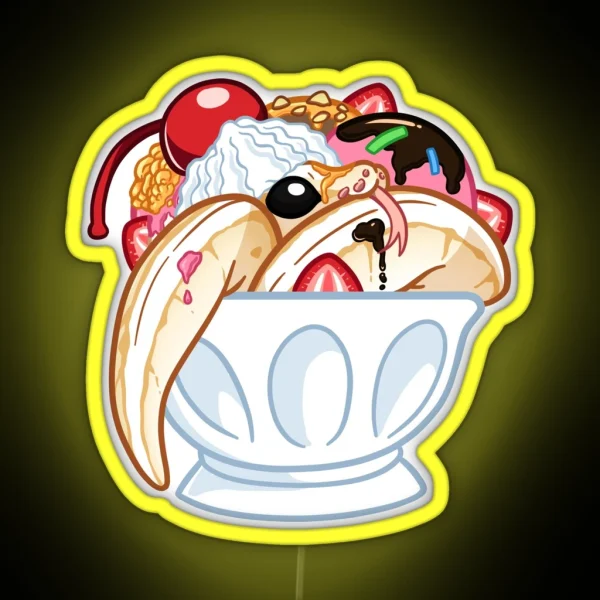 Banana Split Ball Python RGB Neon Sign