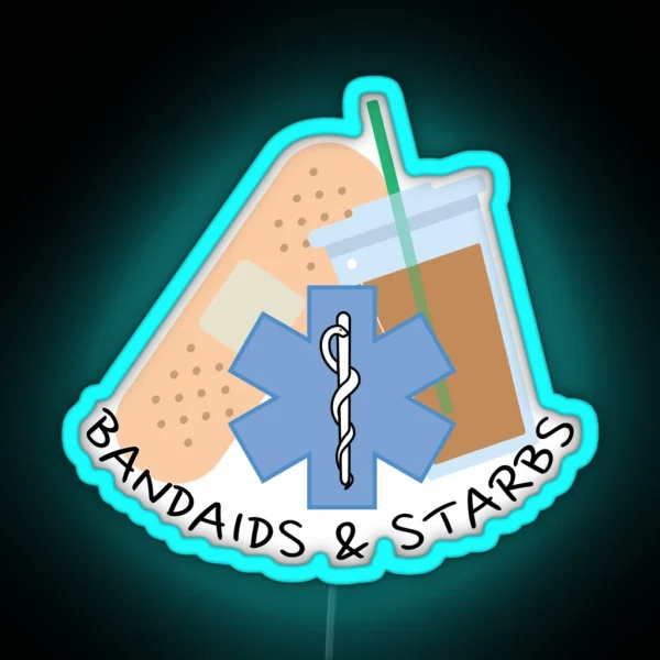Bandaids And Starbs RGB Neon Sign