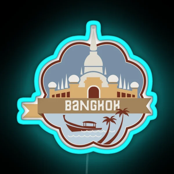 Bangkok Thailand Retro Badge RGB Neon Sign