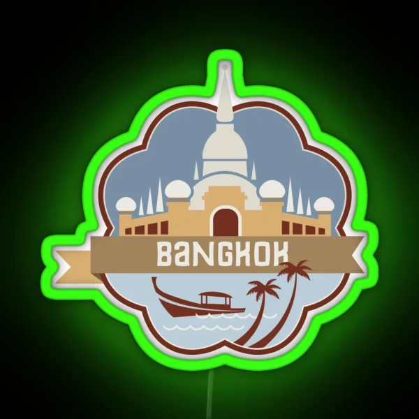Bangkok Thailand Retro Badge RGB Neon Sign