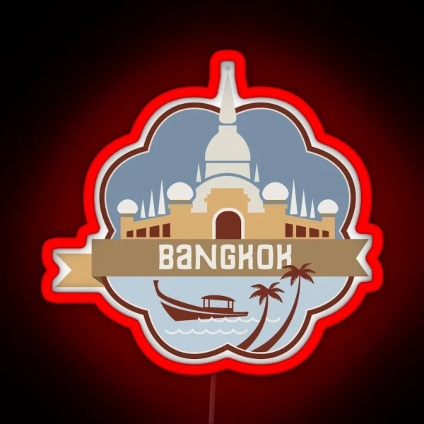 Bangkok Thailand Retro Badge RGB Neon Sign