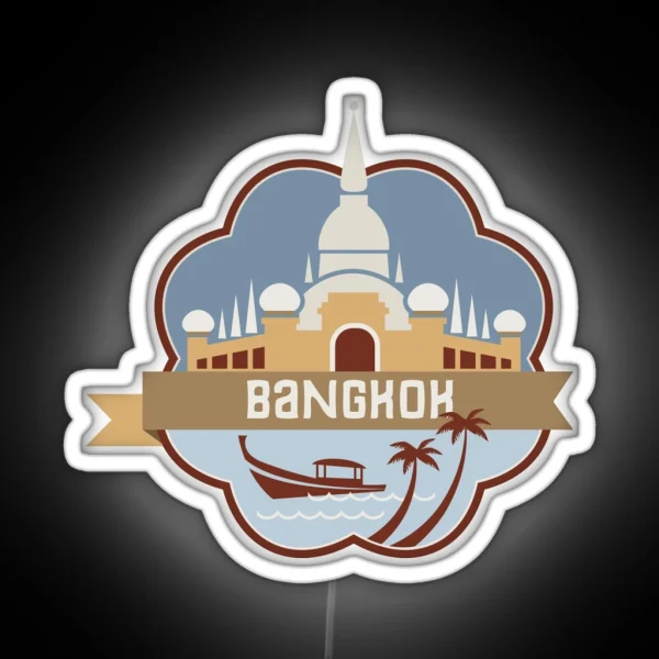 Bangkok Thailand Retro Badge RGB Neon Sign
