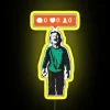 Urban street art parody with kid crying concept in neon colors.
