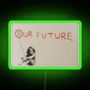 Rebel Against Climate Change with Vibrant Banksy Inspired Neon Sign Art