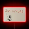 Activist art piece with Banksy's take on extinction and rebellion.