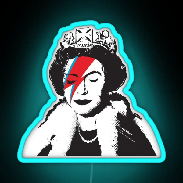 Banksy UK England God Save The Queen Elisabeth Rockband Face Makeup HD HIGH QUALITY ONLINE STORE RGB Neon Sign