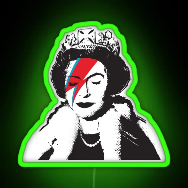 Banksy UK England God Save The Queen Elisabeth Rockband Face Makeup HD HIGH QUALITY ONLINE STORE RGB Neon Sign