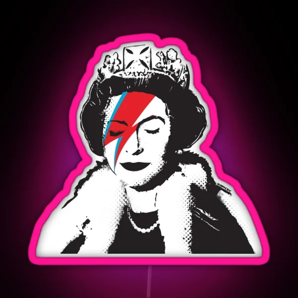 Banksy UK England God Save The Queen Elisabeth Rockband Face Makeup HD HIGH QUALITY ONLINE STORE RGB Neon Sign