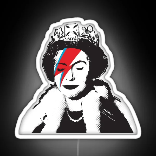 Banksy UK England God Save The Queen Elisabeth Rockband Face Makeup HD HIGH QUALITY ONLINE STORE RGB Neon Sign