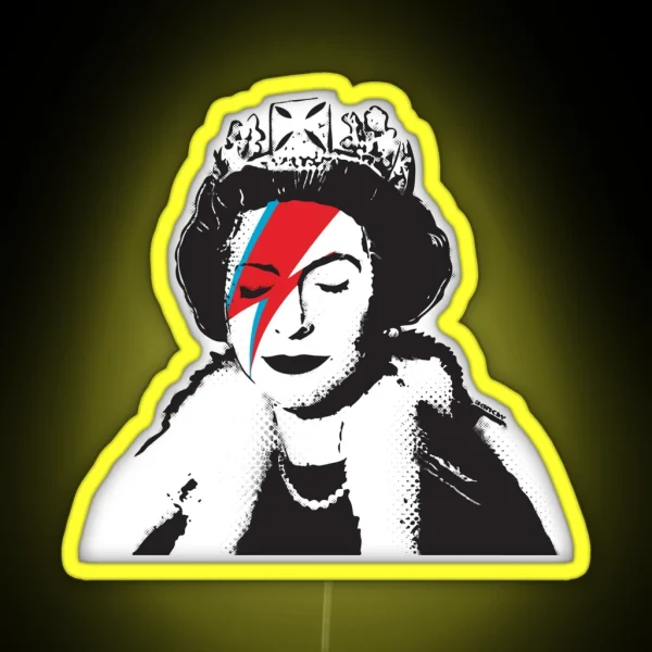 Banksy UK England God Save The Queen Elisabeth Rockband Face Makeup HD HIGH QUALITY ONLINE STORE RGB Neon Sign