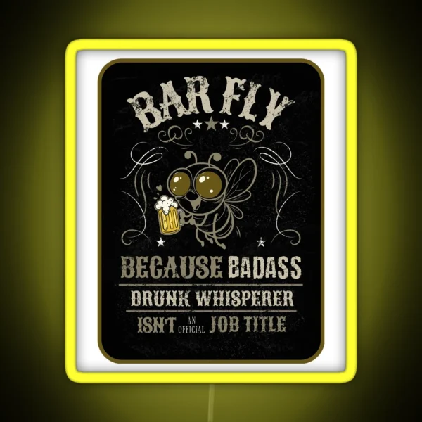 Bar Fly With Beer Mug Humorous Badass Drunk RGB Neon Sign